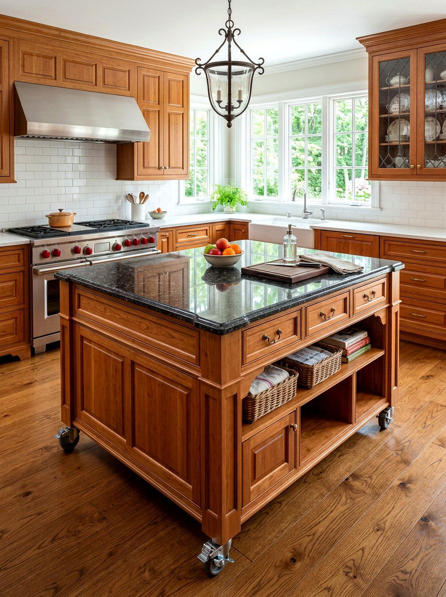 Granite top movable kitchen island - 30 movable kitchen island ideas