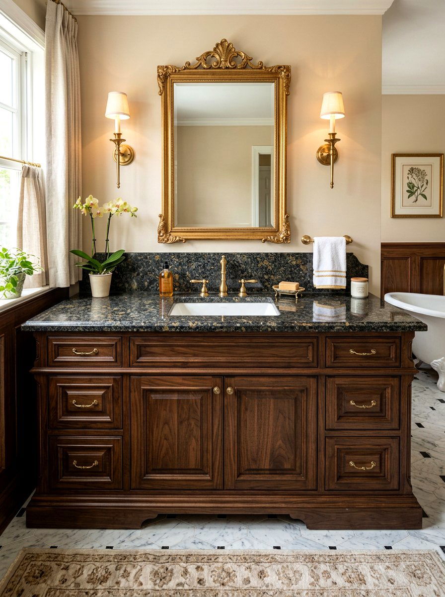 Granite top vanity - 30 powder room vanity ideas