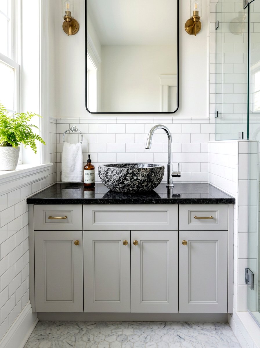 Granite vessel sink bathroom vanity - 30 vessel sink bathroom ideas