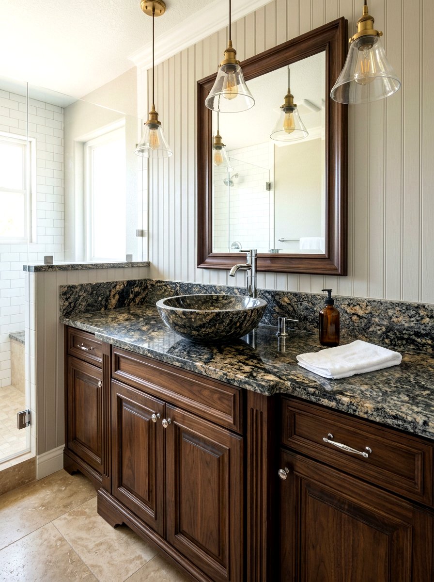 Granite vessel sink - 30 vessel sink powder room ideas