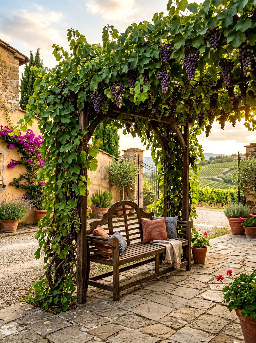 Grapevine Arbor Bench - 30 arbor bench ideas