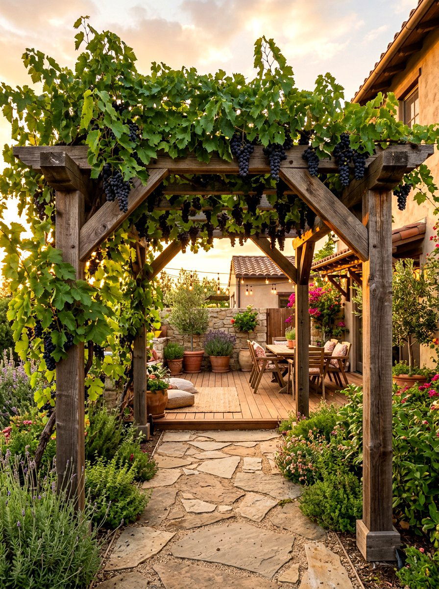Grapevine Arbor For Backyard Entrance - 30 arbor garden entrance ideas