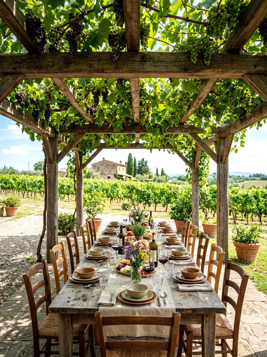 Grapevine Covered Pergola - 30 garden pergola ideas