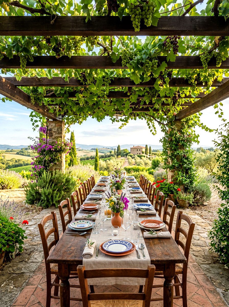 Grapevine Pergola - 30 edible entertaining backyard ideas