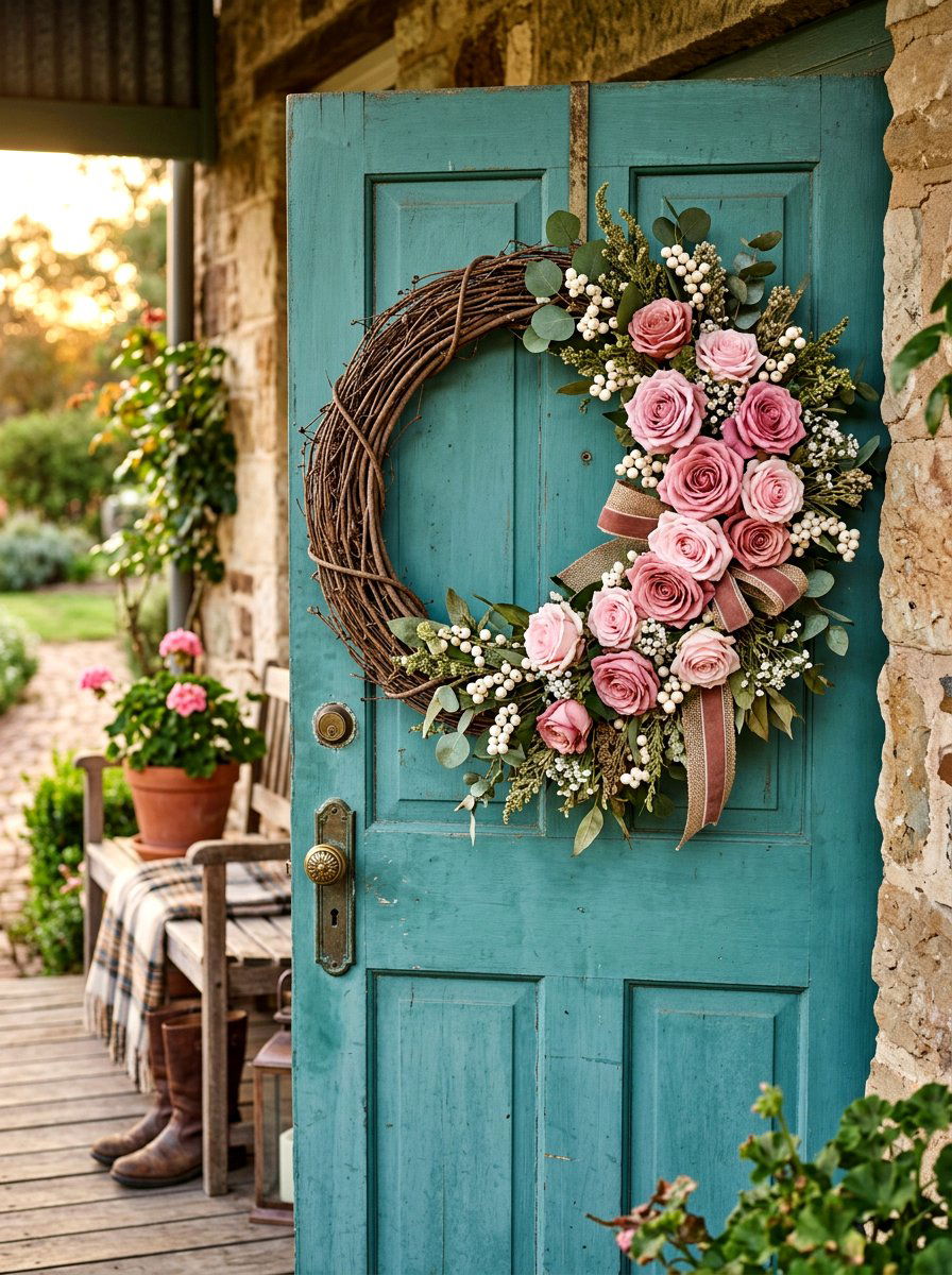 Grapevine Wreath - 30 spring wreath ideas for front door