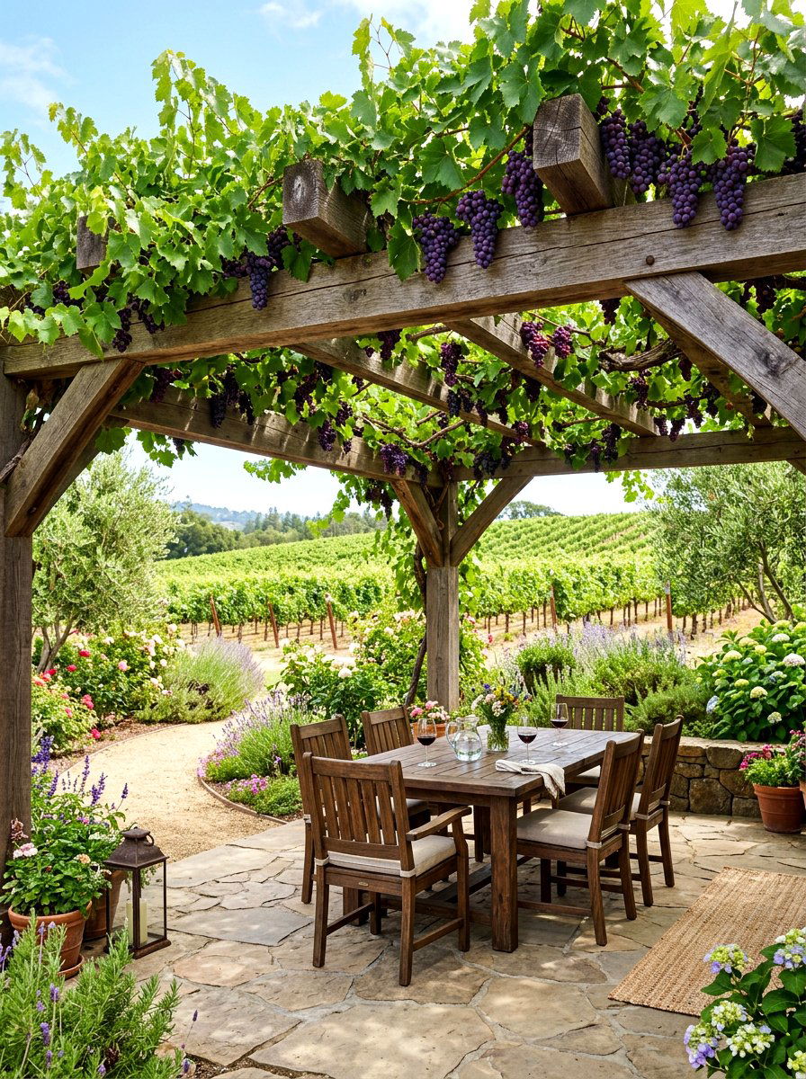 Grapevine arbor seating - 30 garden arbor seating ideas