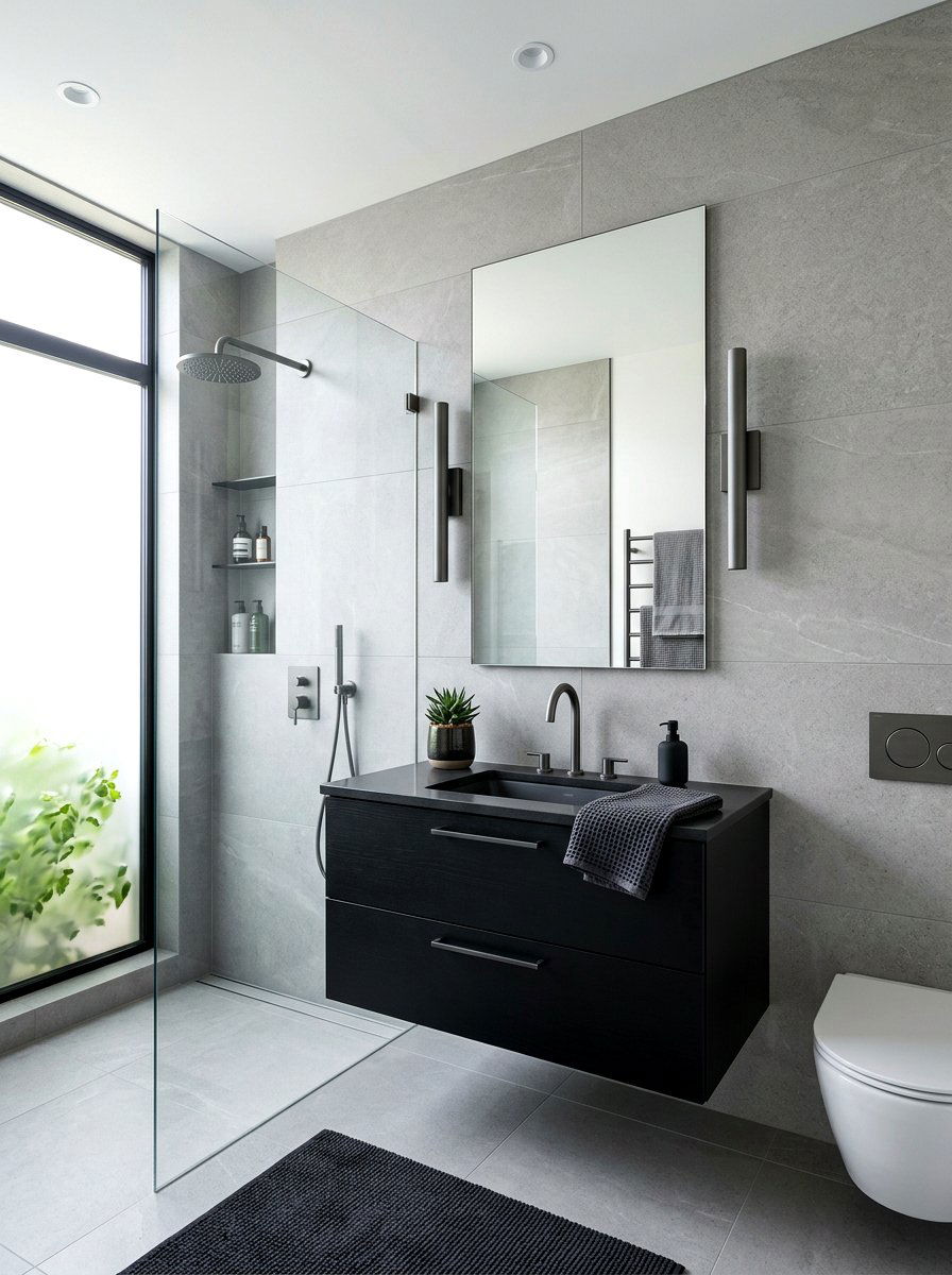 Graphite Bathroom - 30 bathroom hardware finish ideas