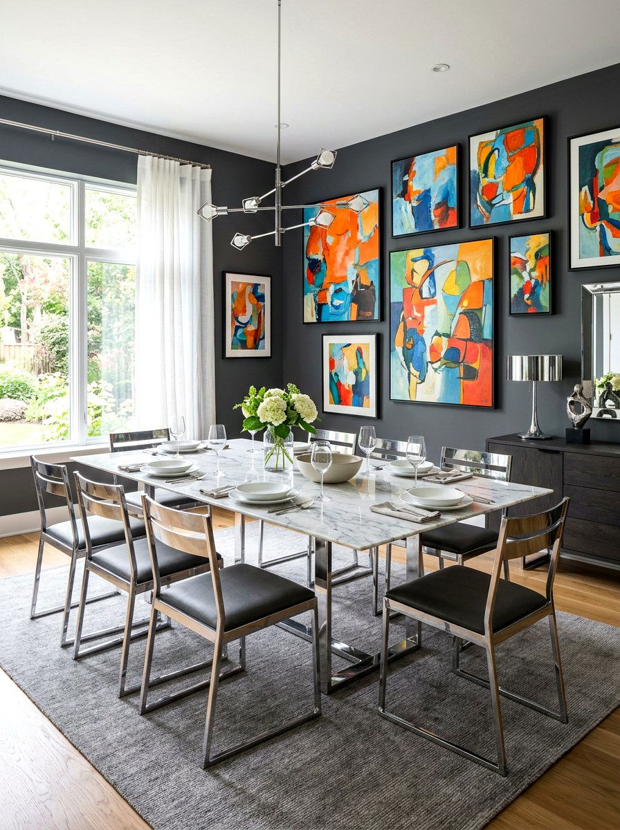 Graphite Dining Room - 30 saturated dining room ideas