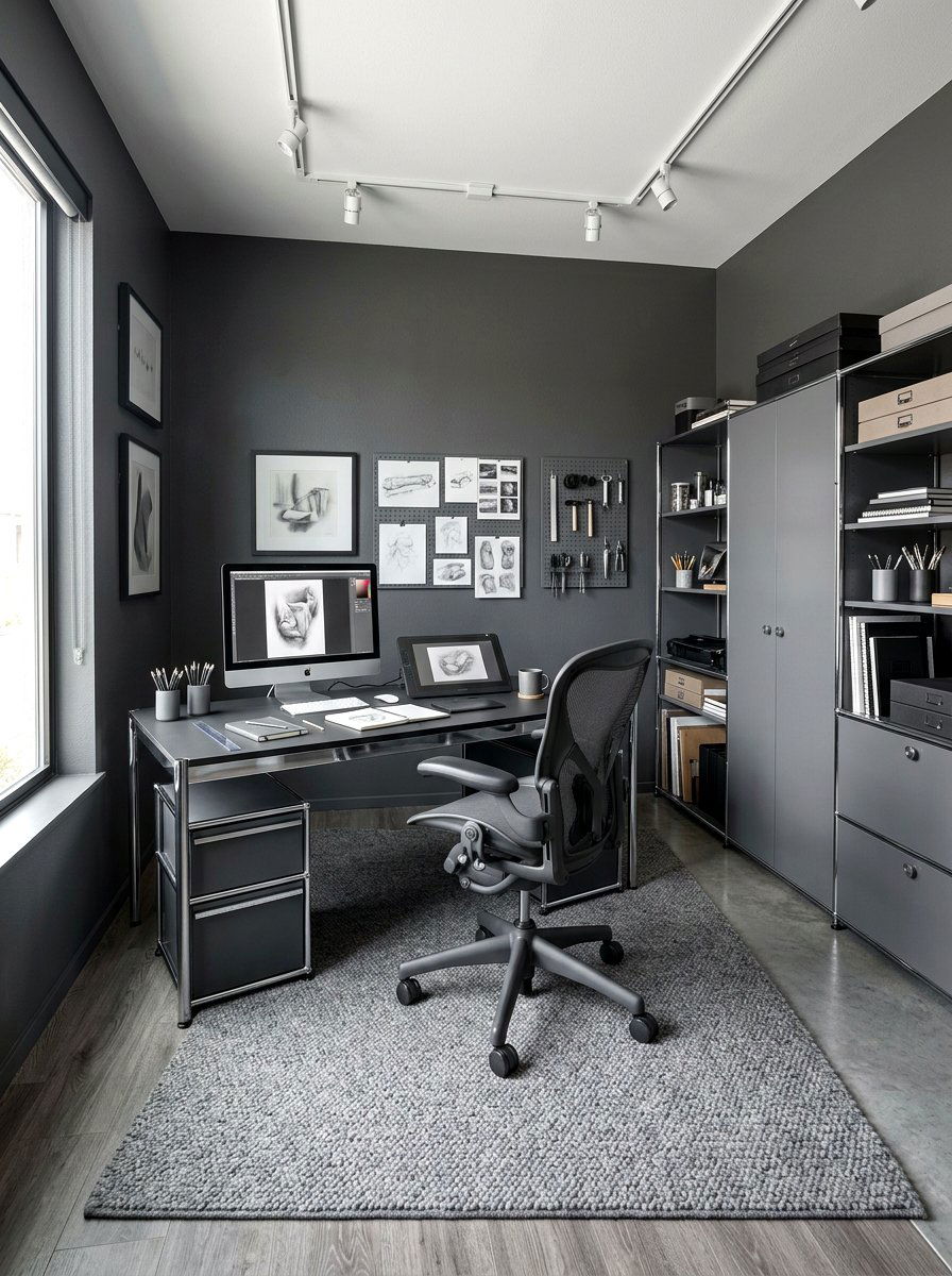 Graphite Studio - 30 monochrome room ideas