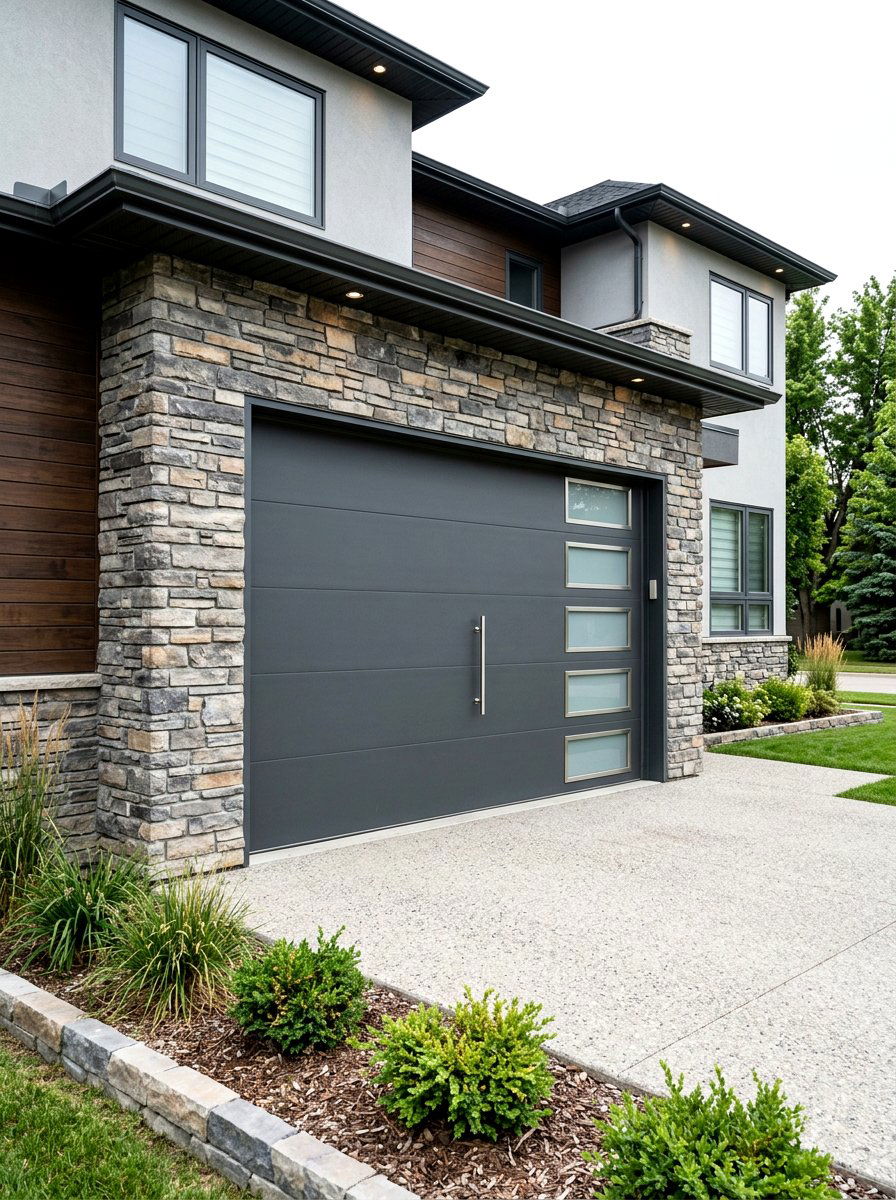 Graphite garage door - 30 garage door color ideas