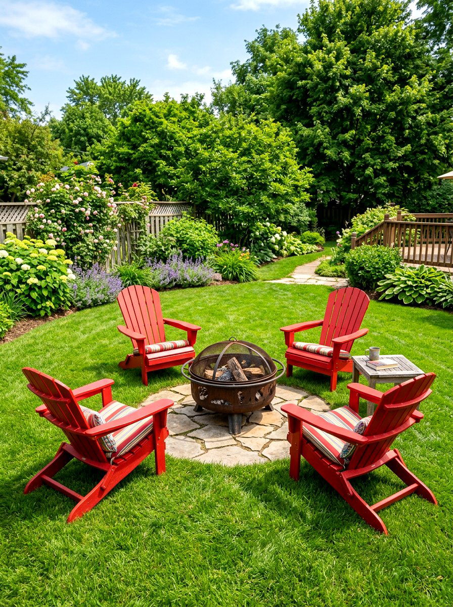 Grass Fire Pit Seating Area - 30 adirondack fire pit circle ideas