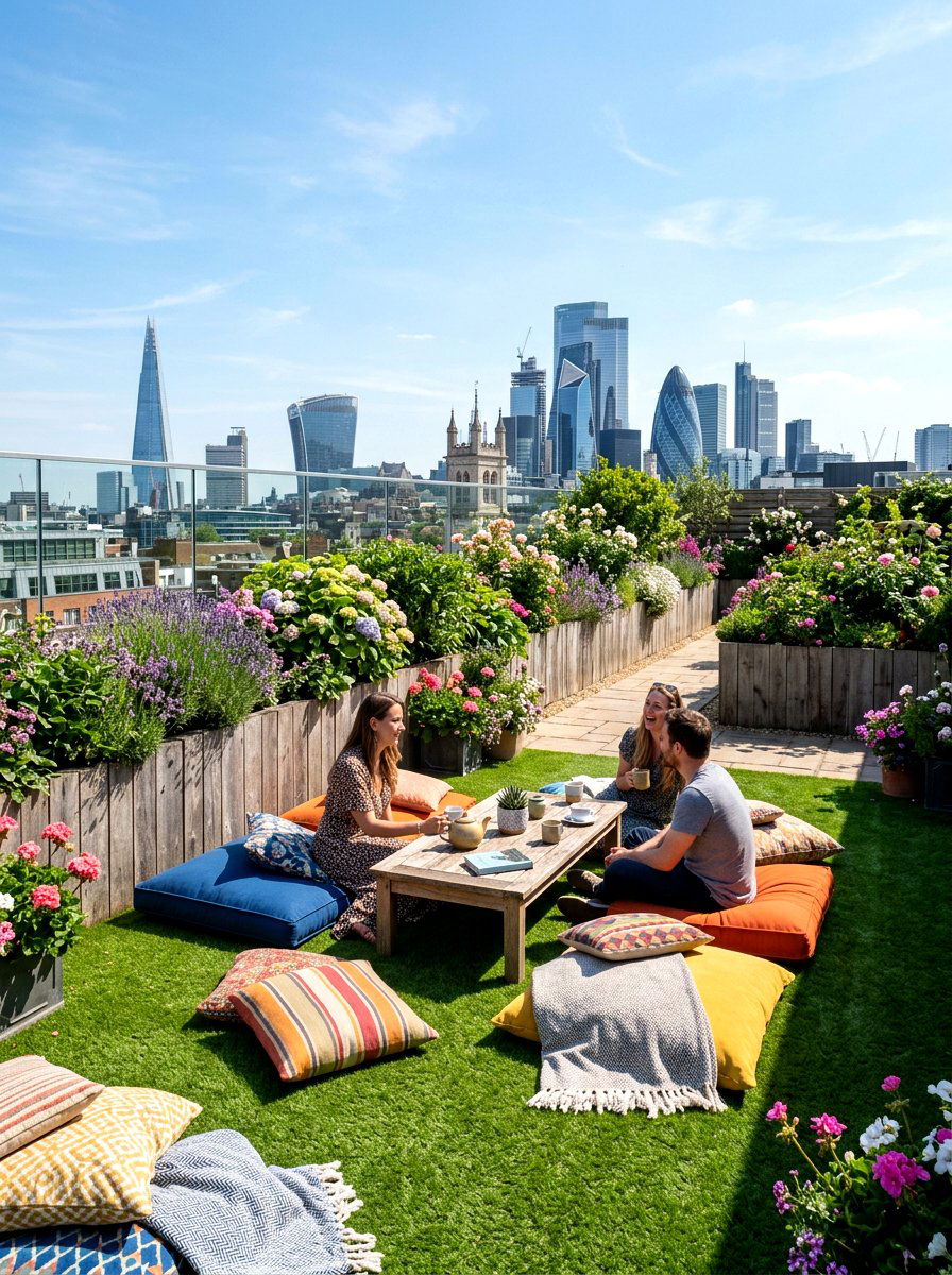 Grass Floor Seating - 30 terrace garden seating ideas