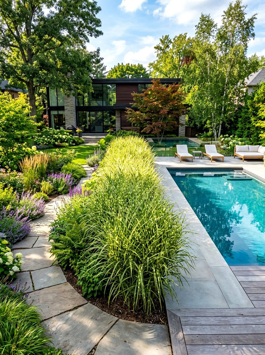 Grass Hedge Divider - 30 living privacy wall ideas