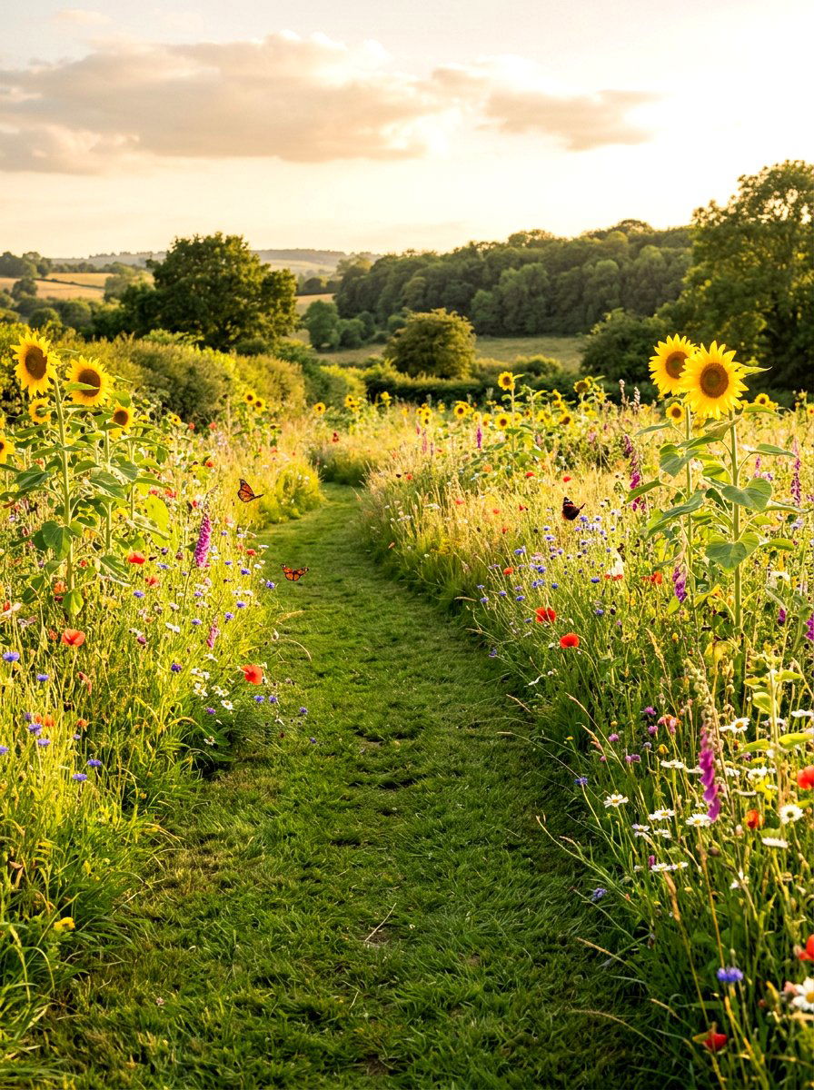 Grass Path - 30 garden path ideas