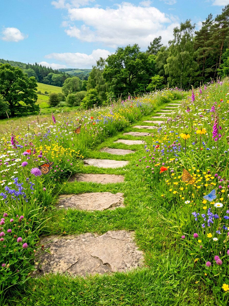 Grass Stone Steps - 30 retaining wall stairs ideas