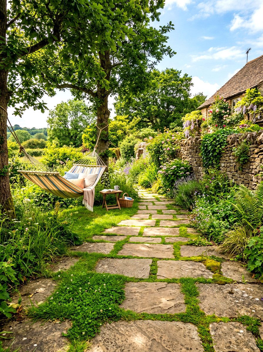 Grass and stone - 30 courtyard garden ideas