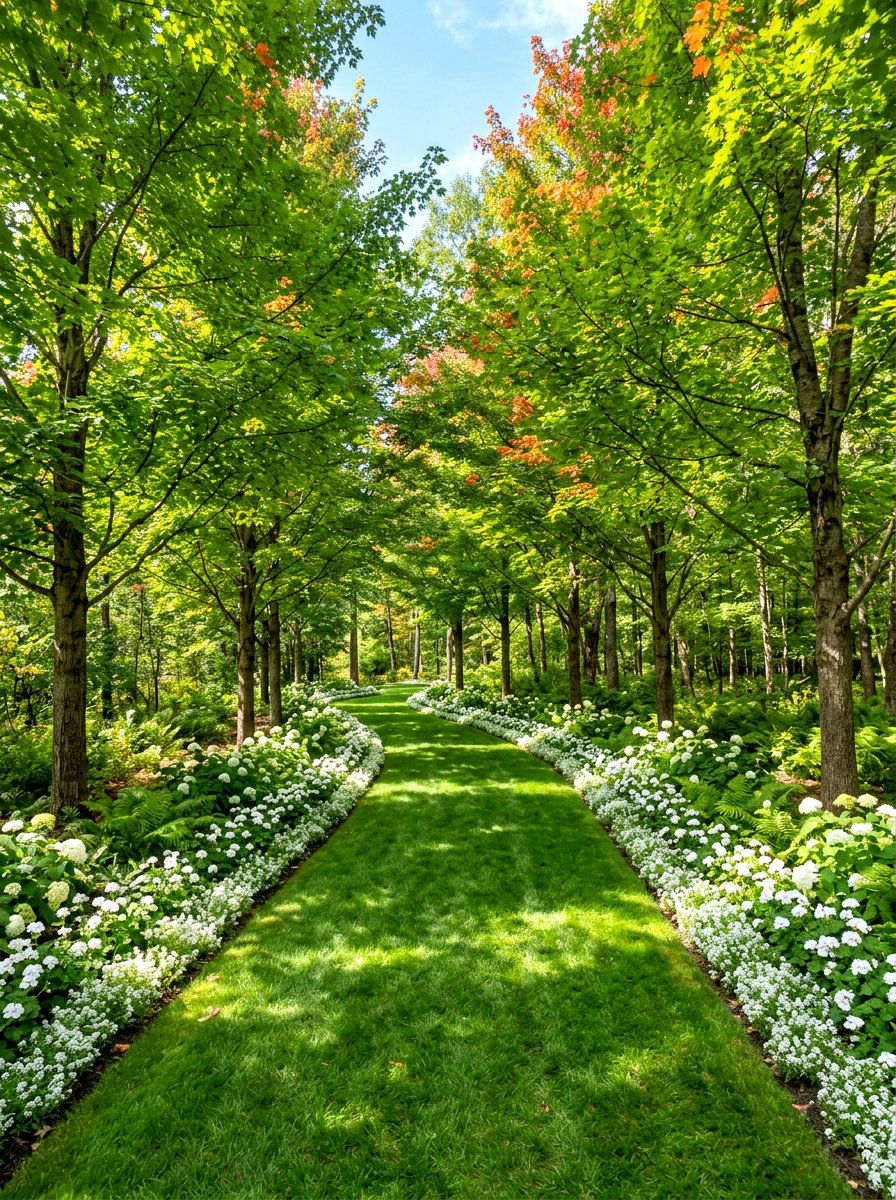 Grass woodland walkway - 30 woodland path ideas