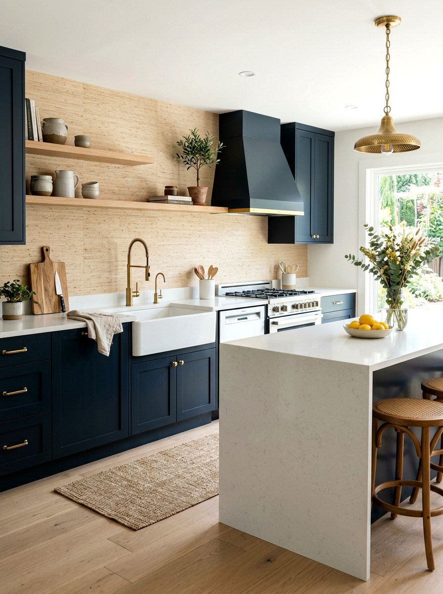 Grasscloth Peel And Stick Wallpaper - 30 temporary backsplash ideas