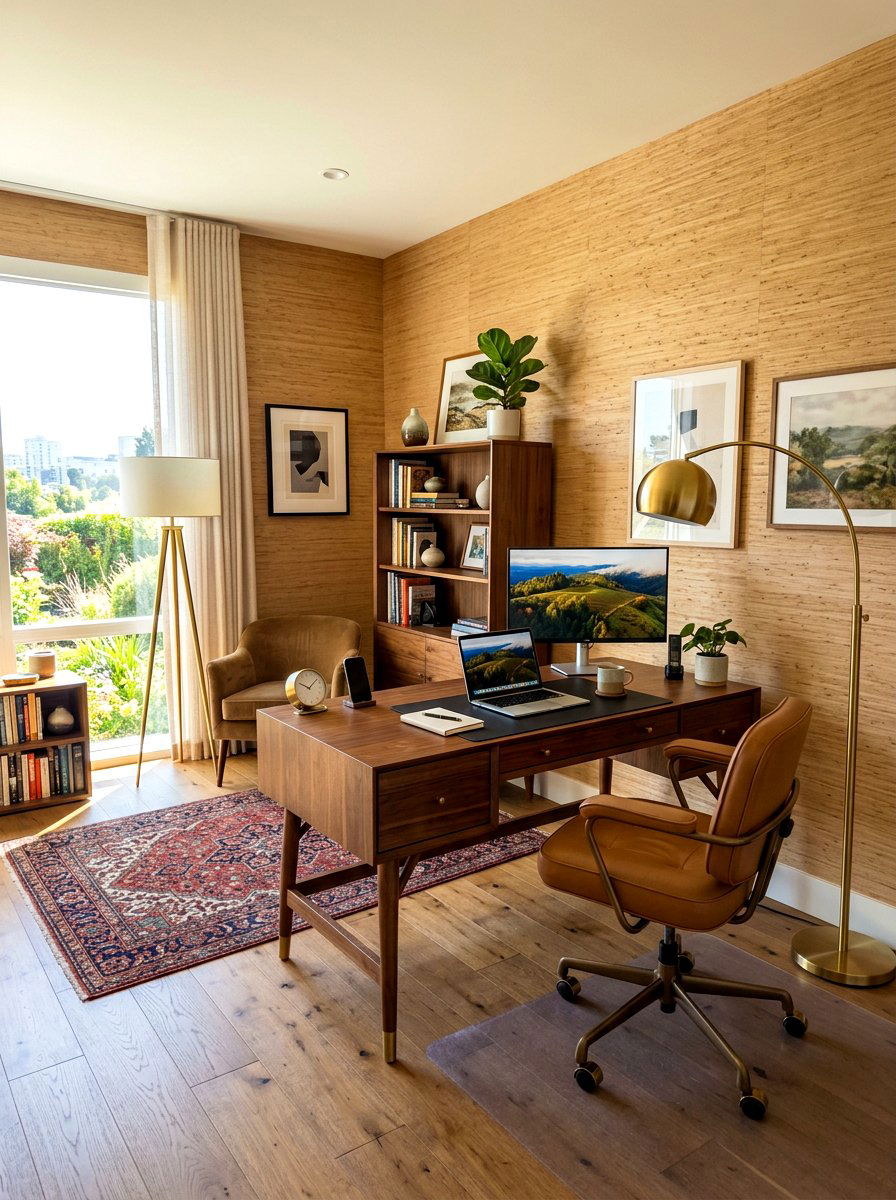 Grasscloth Wallpaper Wall - 30 textured wall ideas