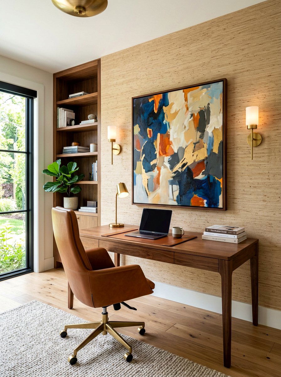 Grasscloth wallpaper focal wall - 30 wallpaper accent wall ideas