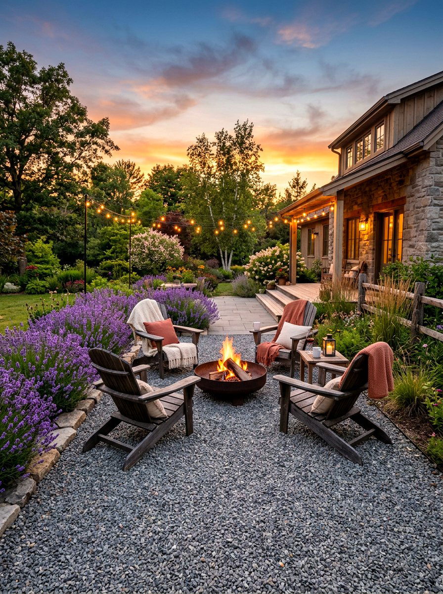 Gravel Courtyard Backyard - 30 naturalistic backyard ideas