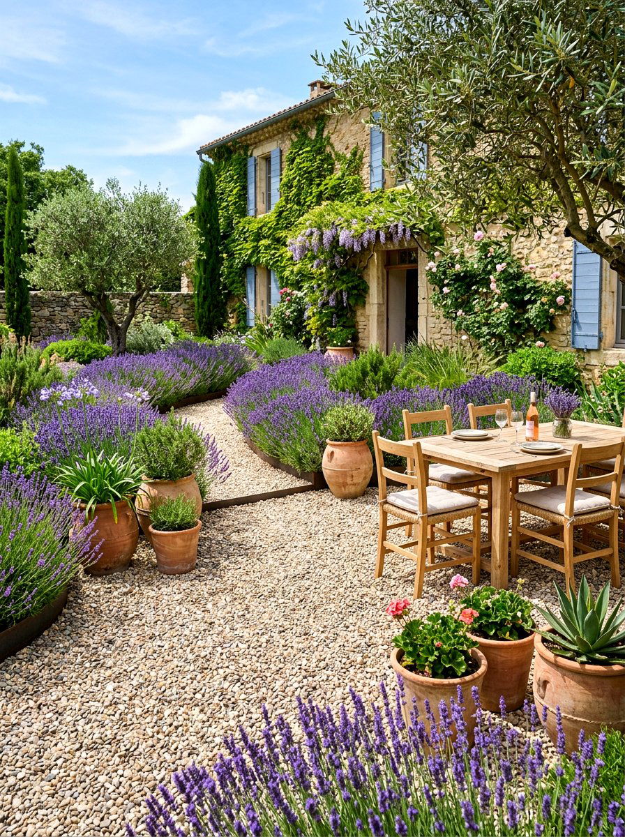 Gravel Courtyard Garden - 30 kitchen courtyard garden ideas