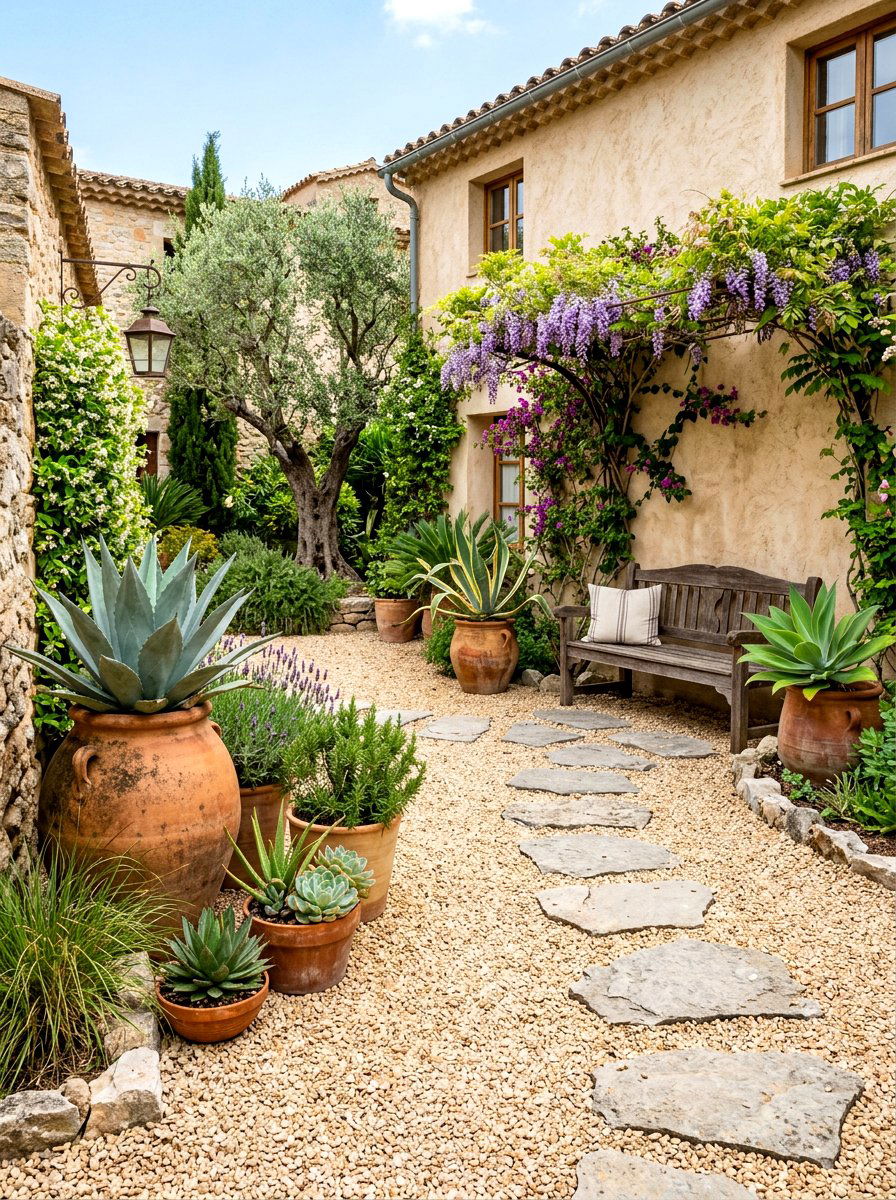 Gravel Courtyard Landscaping - 30 Spanish courtyard exterior ideas