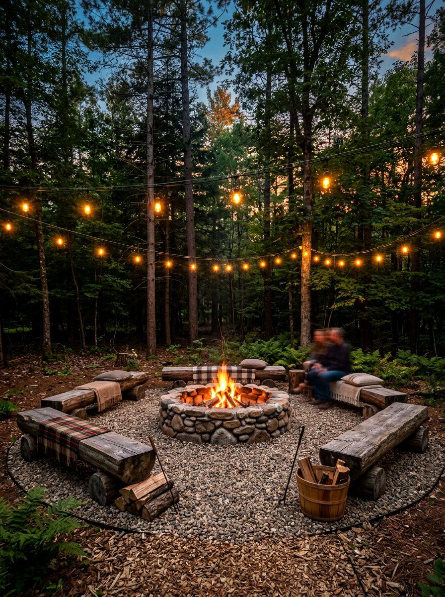 Gravel Fire Circle - 30 backyard zoning ideas