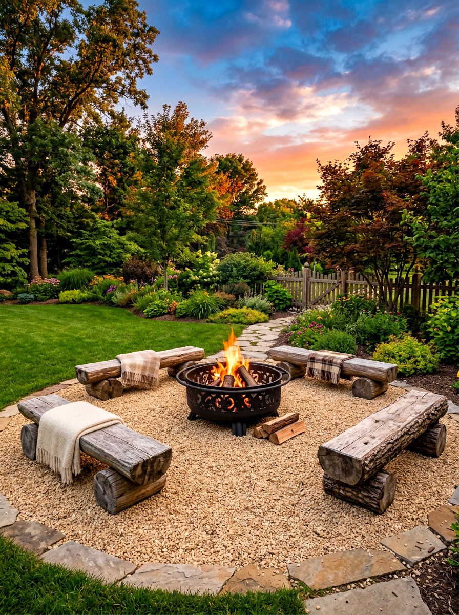 Gravel Fire Pit Area - 30 xeriscape garden ideas