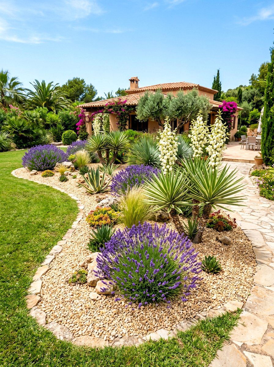 Gravel Flower Bed - 30 front yard flower bed ideas