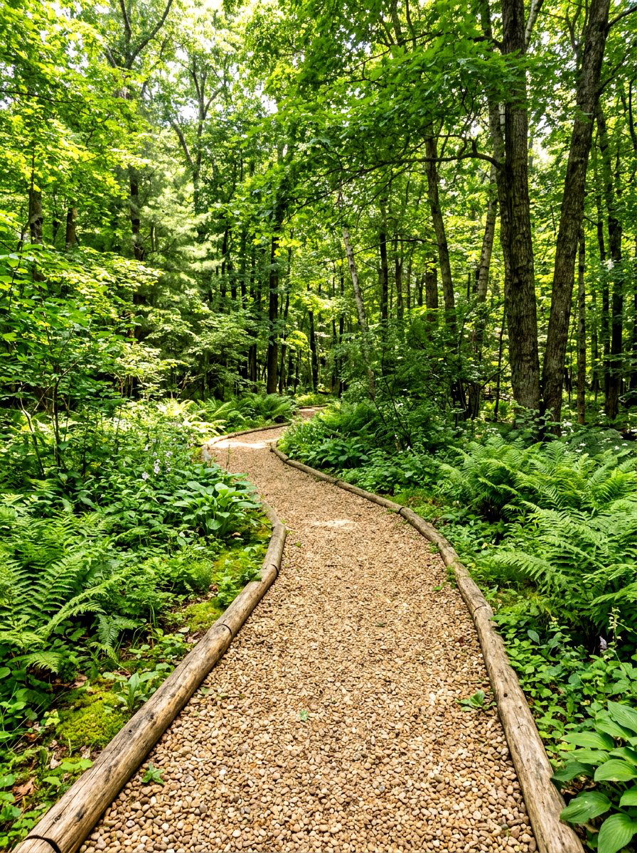 Gravel Forest Trail - 30 woodland backyard landscaping ideas