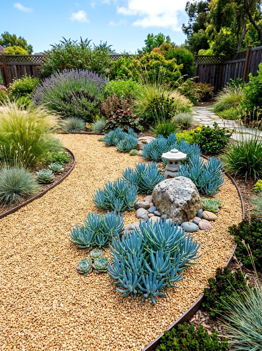 Gravel Garden Bed - 30 succulent garden ideas