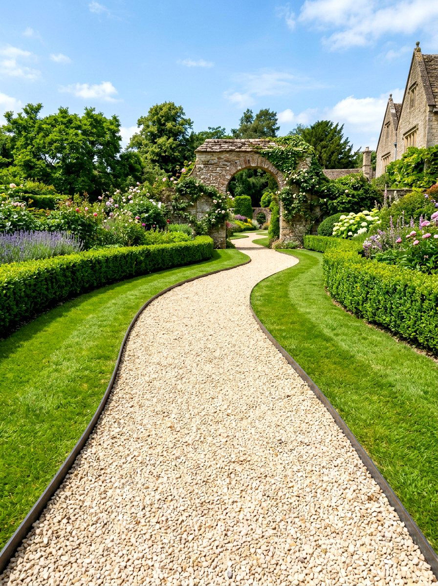 Gravel Garden Path - 30 formal garden ideas