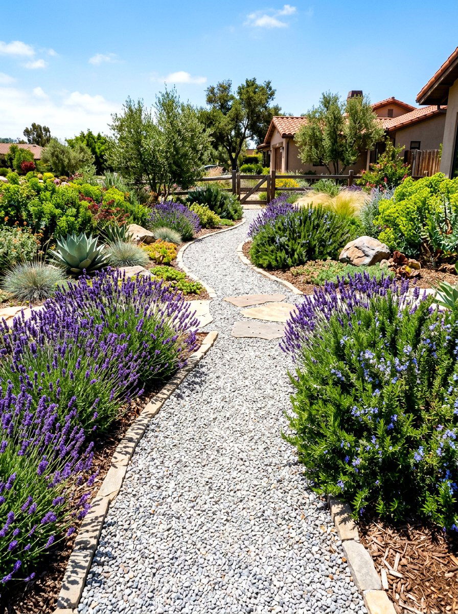 Gravel Garden Path - 30 no mow lawn garden ideas