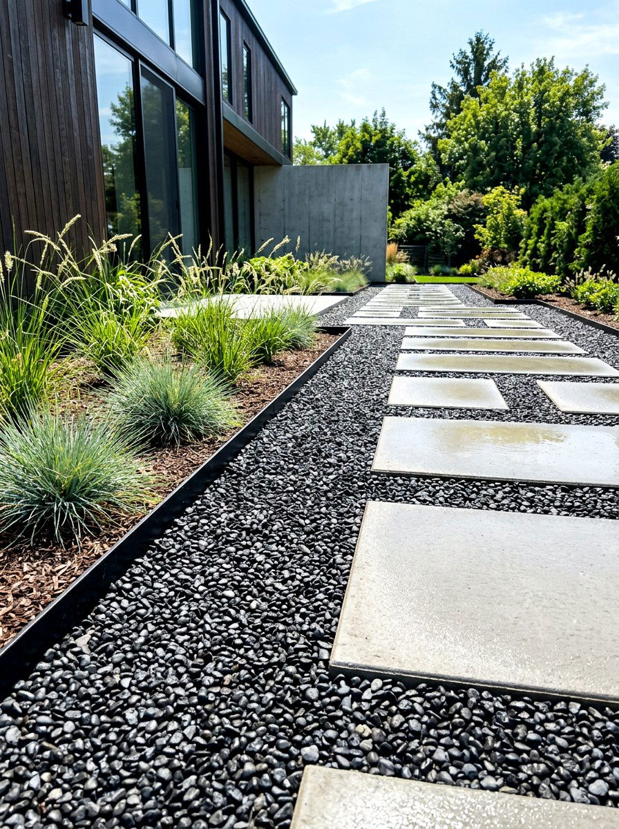 Gravel Ground Cover - 30 modern front yard ideas