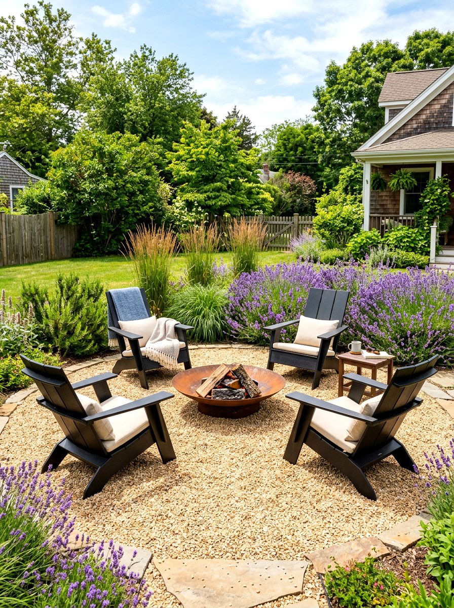 Gravel Ground Cover Seating - 30 backyard conversation pit ideas