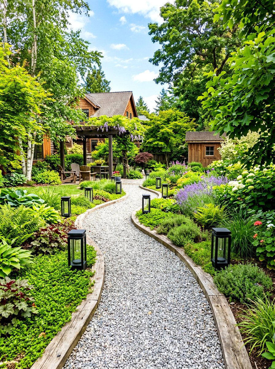 Gravel Path Backyard - 30 backyard garden ideas