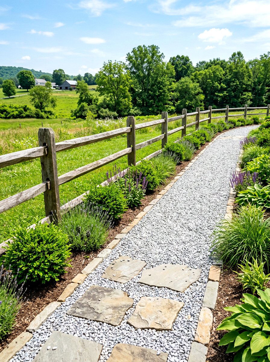 Gravel Path Border - 30 fence border ideas
