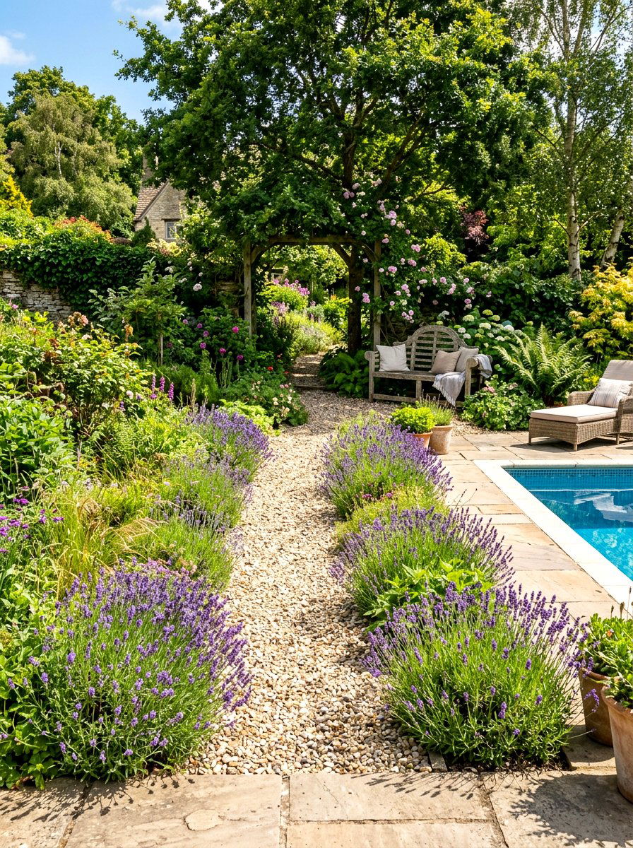 Gravel Path Garden Access - 30 Mediterranean pool patio ideas