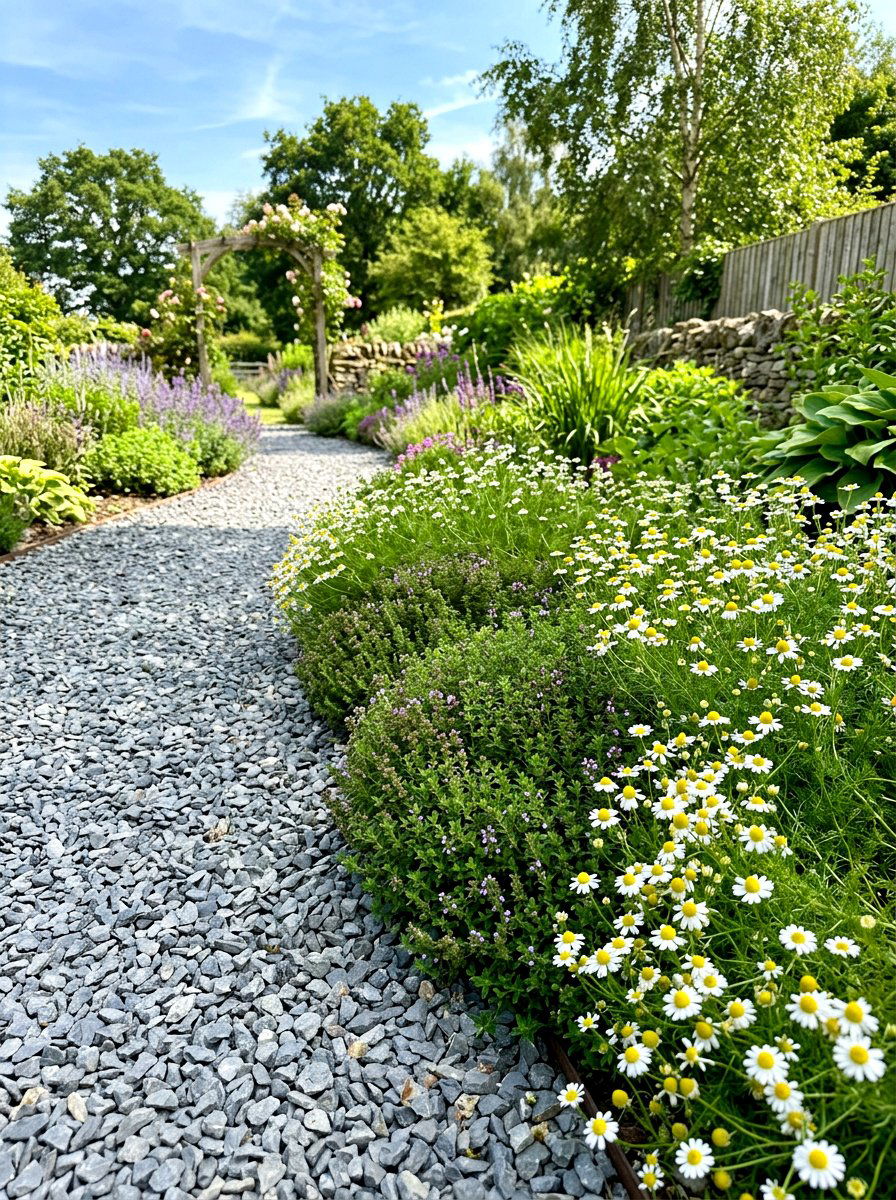 Gravel Path Garden Edge - 30 cottage flower bed ideas