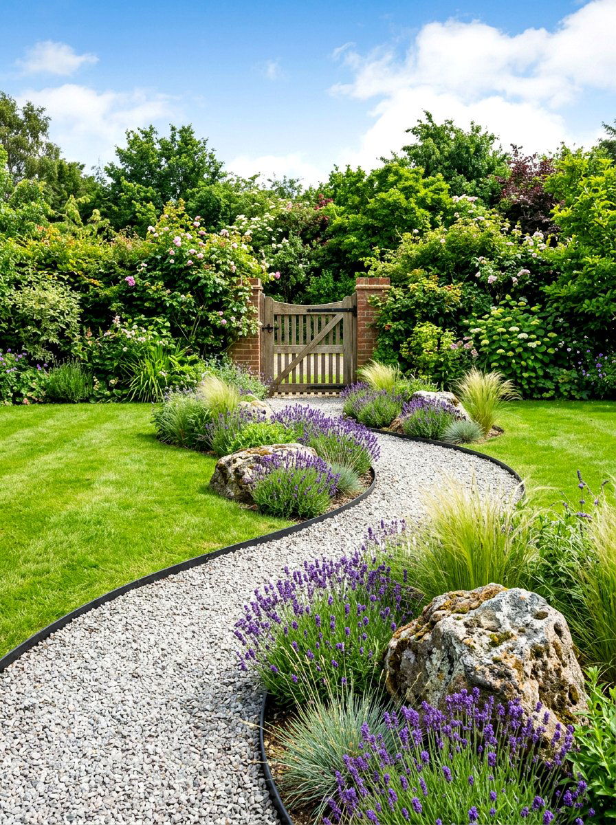 Gravel Path Landscape - 30 budget garden ideas
