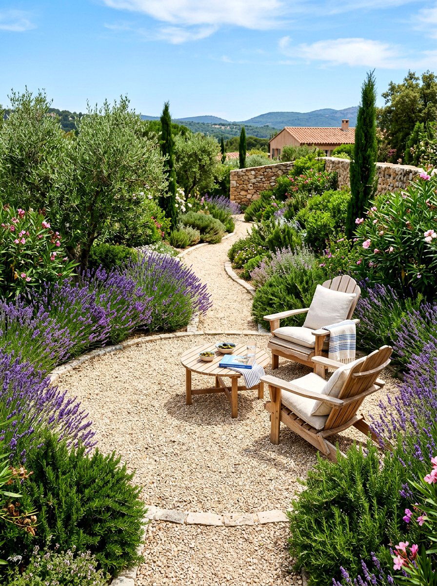 Gravel Path Lounge Spot - 30 backyard seating circle ideas