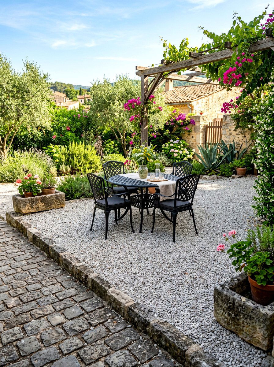 Gravel Patio - 30 family cookout backyard ideas