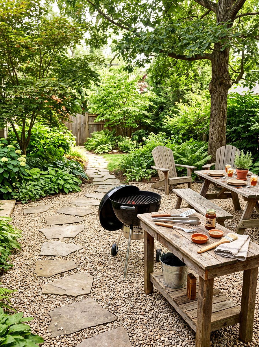Gravel Patio BBQ Area - 30 grill patio layout ideas