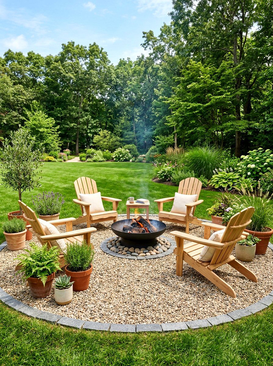 Gravel Patio Fire Pit - 30 rustic fire pit ideas
