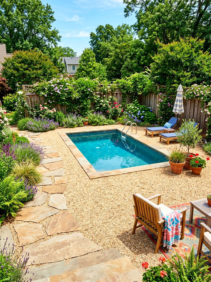 Gravel Patio Small Pool - 30 plunge pool patio ideas