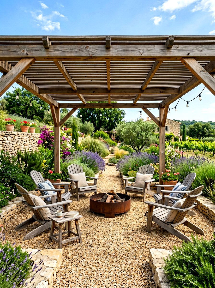 Gravel Pit Pergola - 30 fire pit pergola ideas