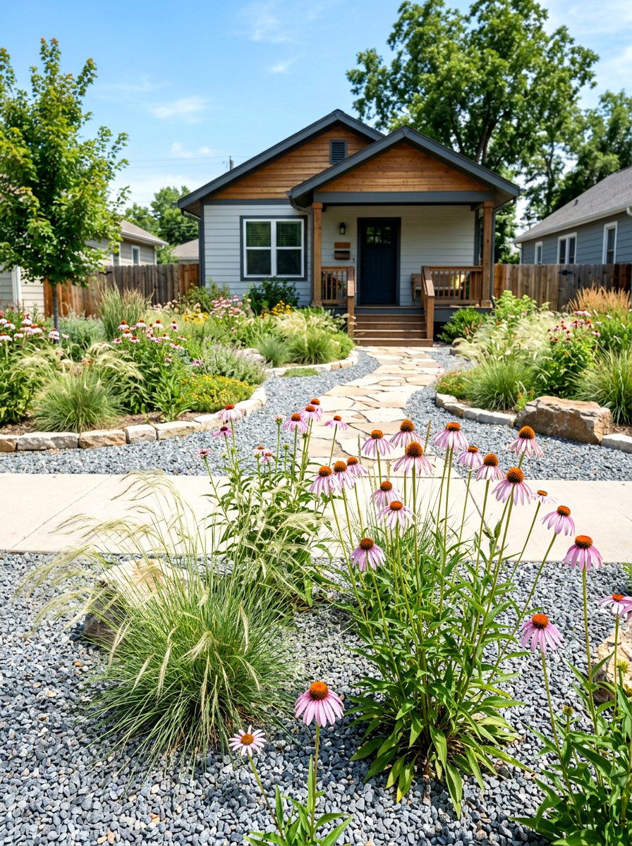 Gravel Prairie Garden - 30 prairie front yard landscaping ideas