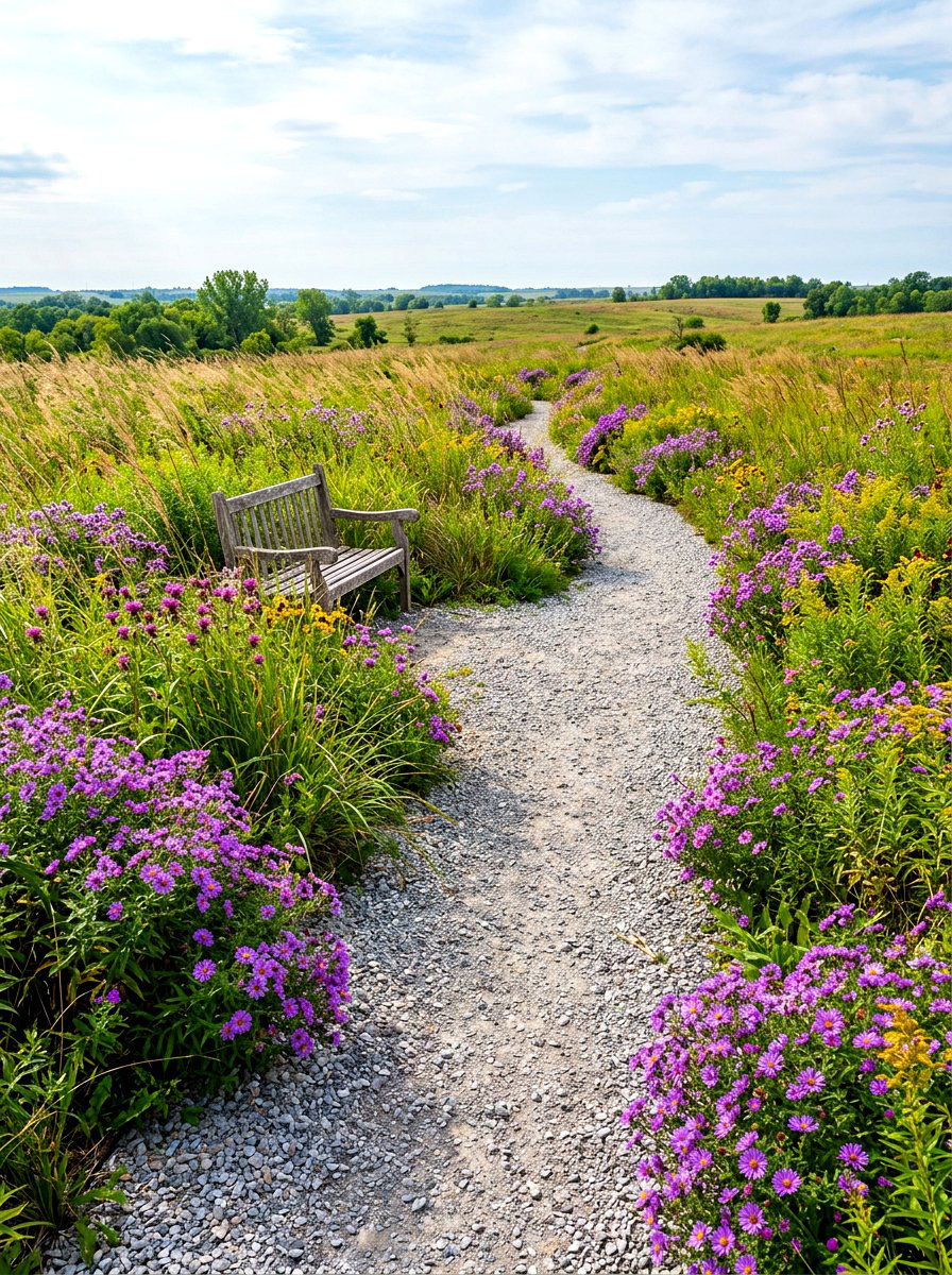 Gravel Prairie Path - 30 prairie style garden ideas