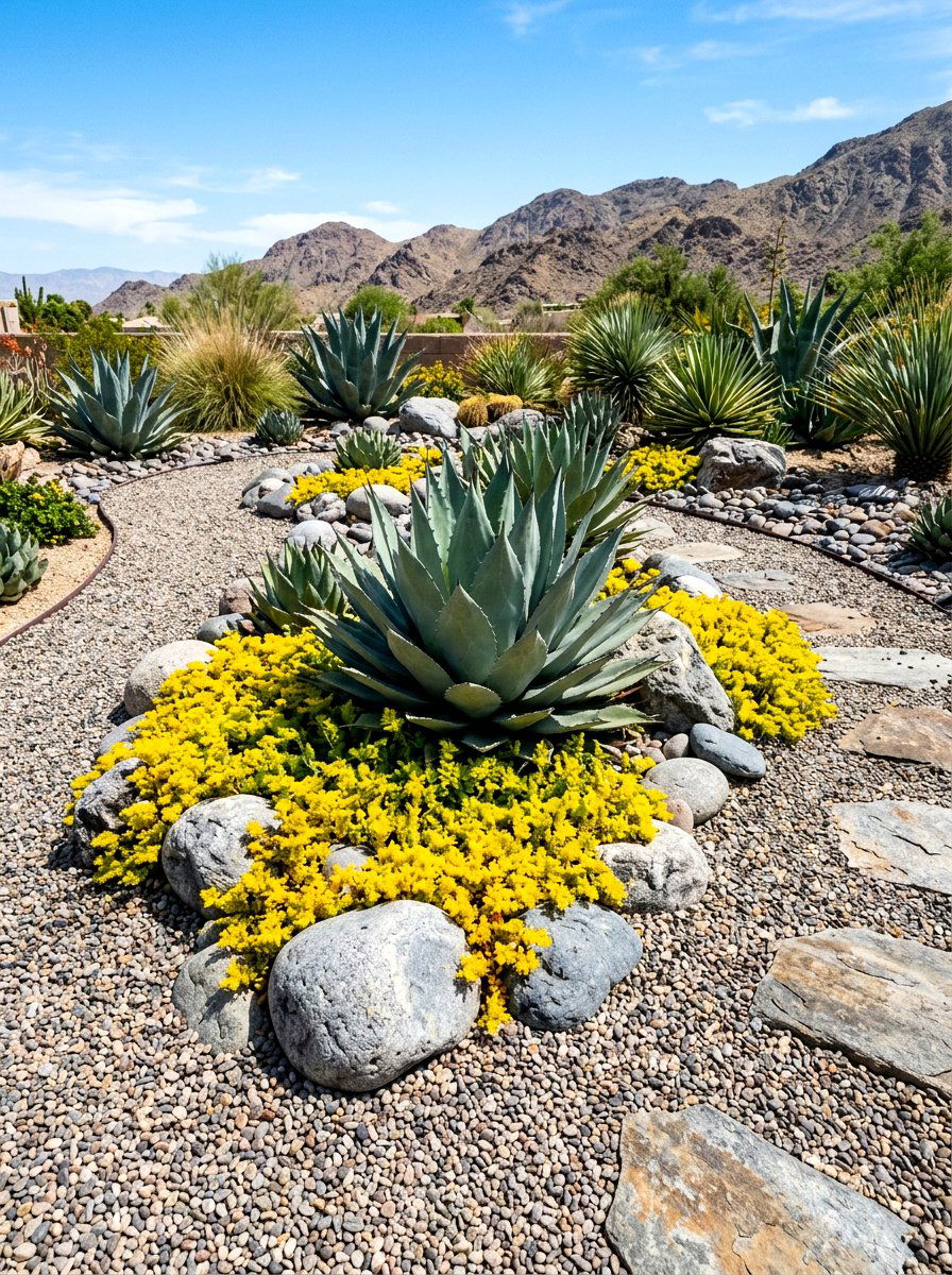 Gravel Rock Garden - 30 small flower bed ideas